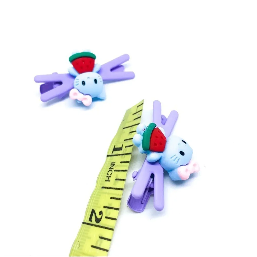 NWT Purple Hello kitty Water Melon Mini Hair Clip